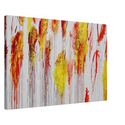 Lepanto, Part XII by Cy Twombly canvas print, 60 × 90 cm / 24 × 36 in: This striking composition features a pale turquoise background layered with vivid yellow, golden ochre….