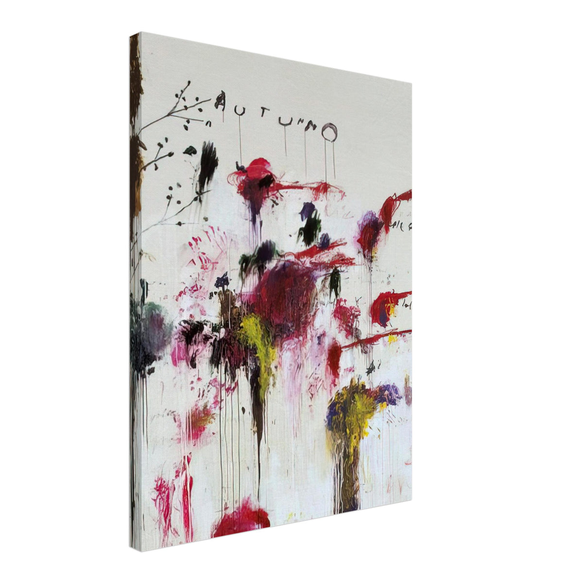 Quattro Stagioni II. Autunno by Cy Twombly, canvas print, vibrant arrangement of red, crimson, 50x70 cm (20x28 in)