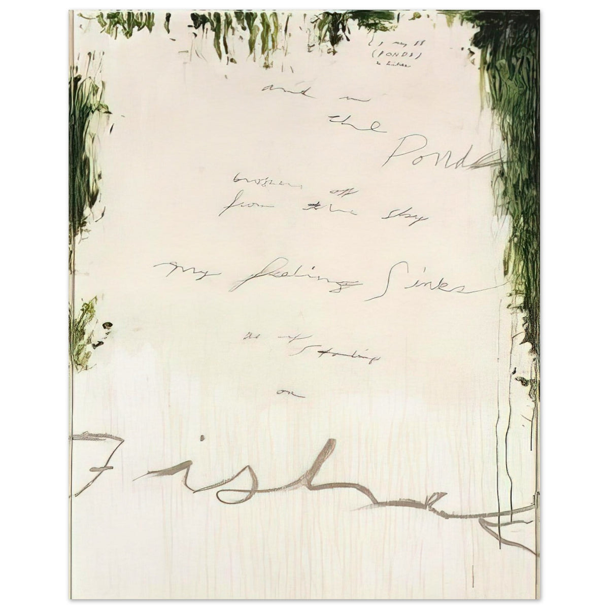 Untitled (A Painting in Nine Parts), Part I by Cy Twombly, poster, pale, almost white surface, A0 (84.1 x 118.9 cm)