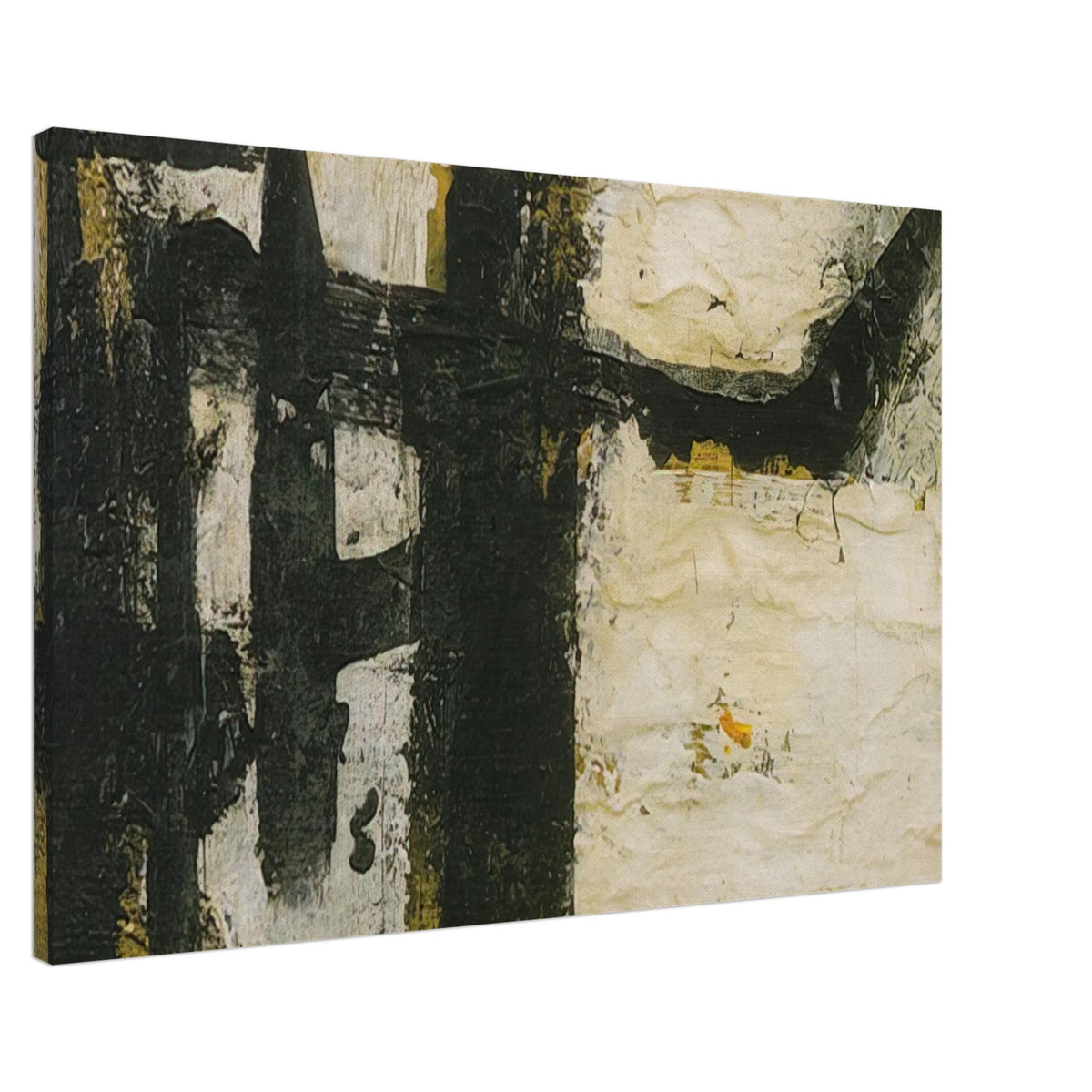 Landscape by Cy Twombly canvas print, 70 × 100 cm / 28 × 40 in: This compelling composition features bold black forms, irregular geometric shapes….