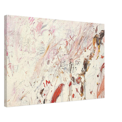 Ferragosto III by Cy Twombly canvas print, 60 × 90 cm / 24 × 36 in: a pale cream background covered with spontaneous brushstrokes, delicate lines….
