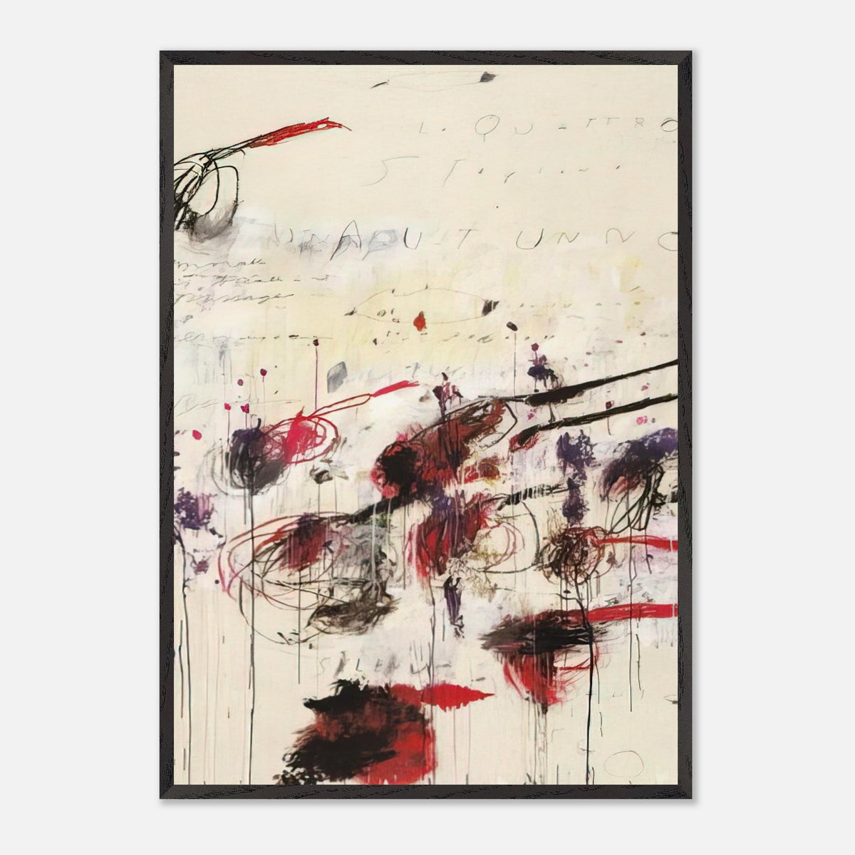 Quattro Stagioni: Autunno by Cy Twombly, framed art print, sweeping brushstrokes, spontaneous scribbles