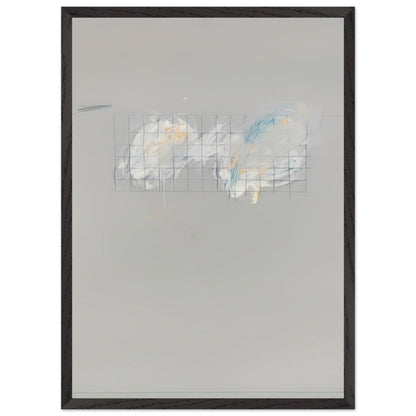 Nine Discourses on Commodus, Part I by Cy Twombly, framed art print, 70x100 cm / 28x40″, White frame; a muted gray background, a delicate grid of intersecting lines