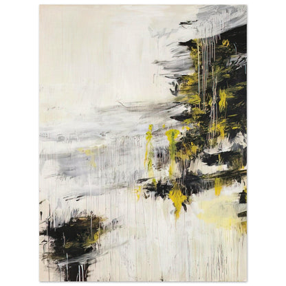 Quattro Stagioni II. Inverno by Cy Twombly, poster, bold black brushstrokes, flowing white and gray paint, 50x70 cm (20x28 in)