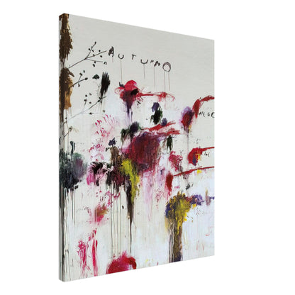 Quattro Stagioni II. Autunno by Cy Twombly, canvas print, vibrant arrangement of red, crimson, 70x100 cm (28x40 in)
