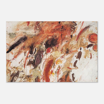 Ferragosto V by Cy Twombly poster: This expressive composition features energetic brushstrokes, spontaneous scribbles….