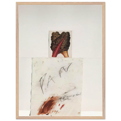 Pan by Cy Twombly, framed art print, natural imagery, abstract drawing, 50x70 cm (20x28 in), wood frame