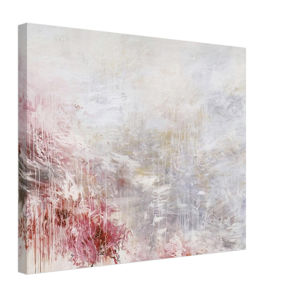 Hero and Leander (To Christopher Marlowe) [Rome] by Cy Twombly canvas print, 50 × 75 cm / 20 × 30 in: This expressive composition features a pale background with flowing white and gray brushstrokes….