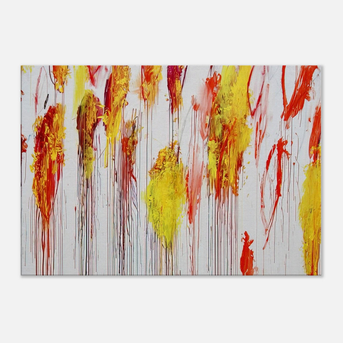 Lepanto, Part XII by Cy Twombly canvas print: This striking composition features a pale turquoise background layered with vivid yellow, golden ochre….