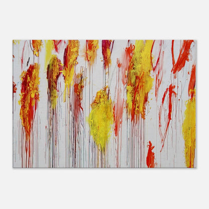 Lepanto, Part XII by Cy Twombly canvas print: This striking composition features a pale turquoise background layered with vivid yellow, golden ochre….