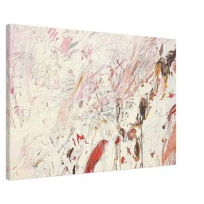 Ferragosto III by Cy Twombly canvas print, 50 × 75 cm / 20 × 30 in: a pale cream background covered with spontaneous brushstrokes, delicate lines….