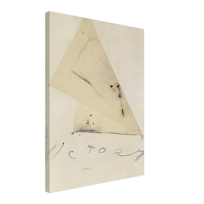 Victory by Cy Twombly, canvas print, overlapping triangular forms, delicate graphite lines, 50x70 cm (20x28 in)