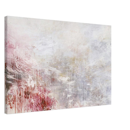 Hero and Leander (To Christopher Marlowe) [Rome] by Cy Twombly canvas print, 70 × 100 cm / 28 × 40 in: This expressive composition features a pale background with flowing white and gray brushstrokes….