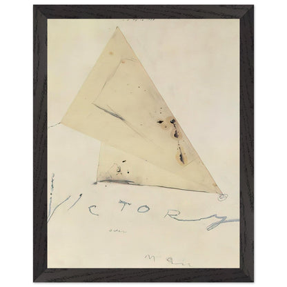 Victory by Cy Twombly, framed art print, overlapping triangular forms, fine graphite lines, 60x80 cm (24x32 in), black frame