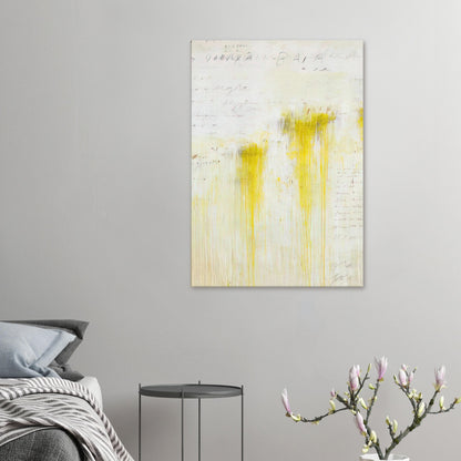 Quattro Stagioni II. Estate by Cy Twombly, canvas print, luminous yellow pigments, subtle orange accents