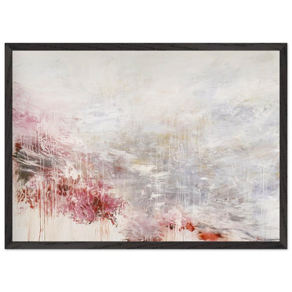 Hero and Leander (To Christopher Marlowe) [Rome] by Cy Twombly framed art print; featuring delicate washes of white, soft pink, dusty rose, and muted gray; size A1 (59.4 × 84.1 cm); white frame.