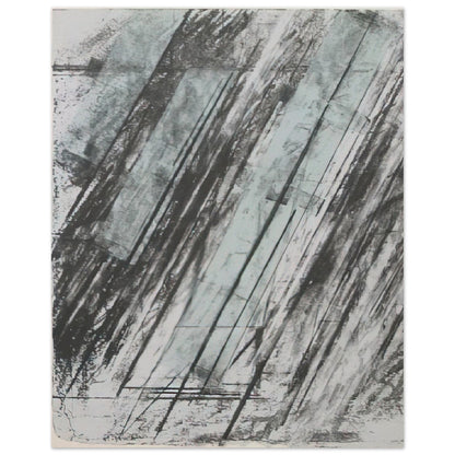 Untitled (Bastian 38) by Cy Twombly, poster, sweeping diagonal strokes, layered black and gray marks, 50x70 cm (20x28 in)
