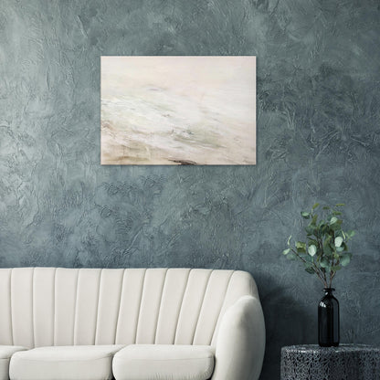 Hero and Leandro (A Painting in Four Parts) Part II by Cy Twombly canvas print: This atmospheric composition features an expansive pale background with flowing white and gray….