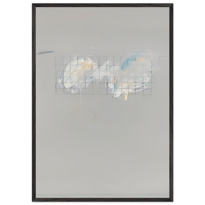Nine Discourses on Commodus, Part I by Cy Twombly, framed art print, 27x35 cm / 11x14″, White frame; a muted gray background, a delicate grid of intersecting lines