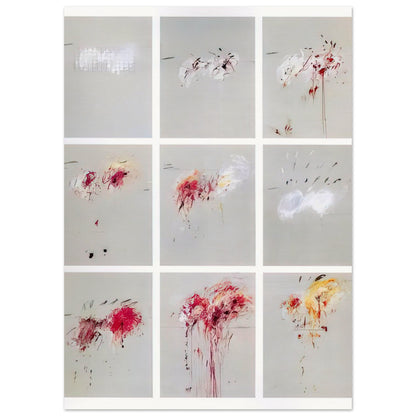 Nine Discourses on Commodus by Cy Twombly, poster, complete nine-part cycle in a single composition, bringing together, 60x80 cm (24x32 in)
