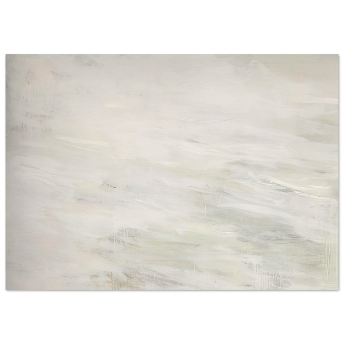 Hero and Leandro (A Painting in Four Parts) Part III by Cy Twombly poster, 75 × 100 cm / 30 × 40 in: This minimalist composition features broad, flowing brushstrokes in white, pale gray, ivory….