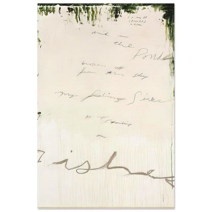 Untitled (A Painting in Nine Parts), Part I by Cy Twombly, poster, pale, almost white surface, 20x25 cm (8x10 in)