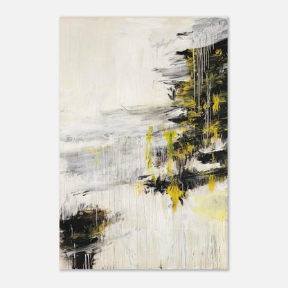 Quattro Stagioni II. Inverno by Cy Twombly, poster, bold black brushstrokes, flowing white and gray paint