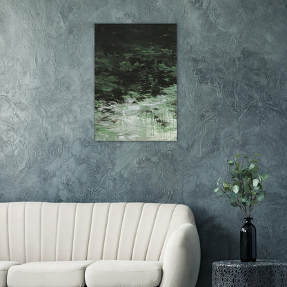 Untitled (A Painting in Nine Parts), Part VIII by Cy Twombly, canvas print, deep forest green, olive
