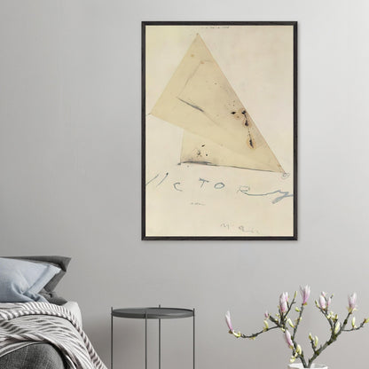 Victory by Cy Twombly, framed art print, overlapping triangular forms, fine graphite lines