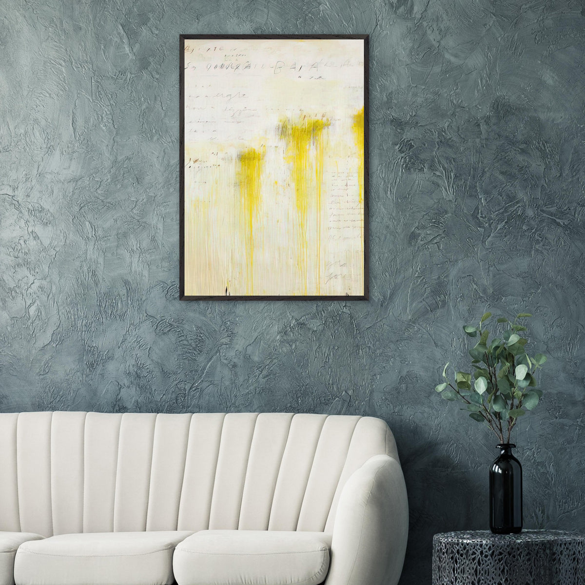 Quattro Stagioni II. Estate by Cy Twombly, framed art print, luminous yellow washes, subtle orange details