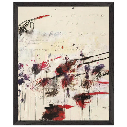 Quattro Stagioni: Autunno by Cy Twombly, framed art print, sweeping brushstrokes, spontaneous scribbles, 27x35 cm (11x14 in), wood frame