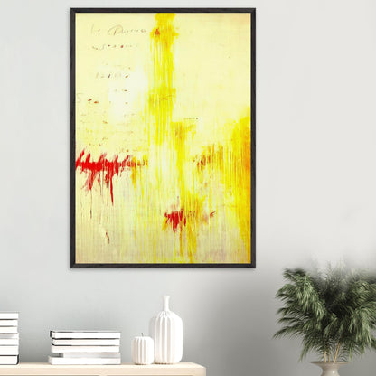 Quattro Stagioni I. Estate by Cy Twombly, framed art print, luminous yellow washes, energetic red brushstrokes