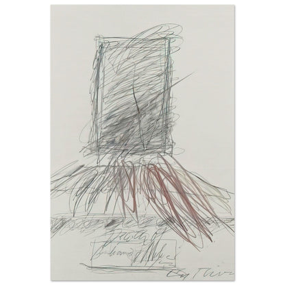 Untitled Abstract Drawing by Cy Twombly, poster, 20x25 cm / 8x10″; overlapping graphite lines, spontaneous scribbles, and sweeping gestures in subtle shades of gray, black