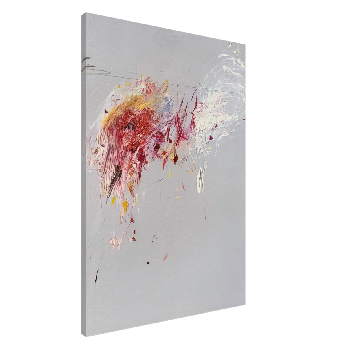 Nine Discourses on Commodus, Part V by Cy Twombly, canvas print, soft gray background, sweeping white strokes, 45x60 cm (18x24 in)