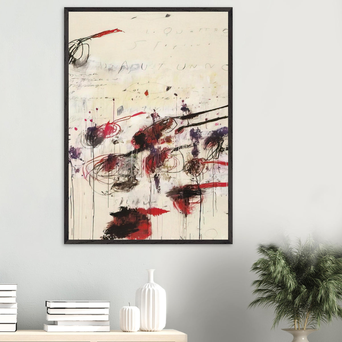 Quattro Stagioni: Autunno by Cy Twombly, framed art print, sweeping brushstrokes, spontaneous scribbles