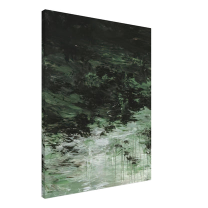 Untitled (A Painting in Nine Parts), Part VIII by Cy Twombly, canvas print, deep forest green, olive, 60x75 cm (24x30 in)