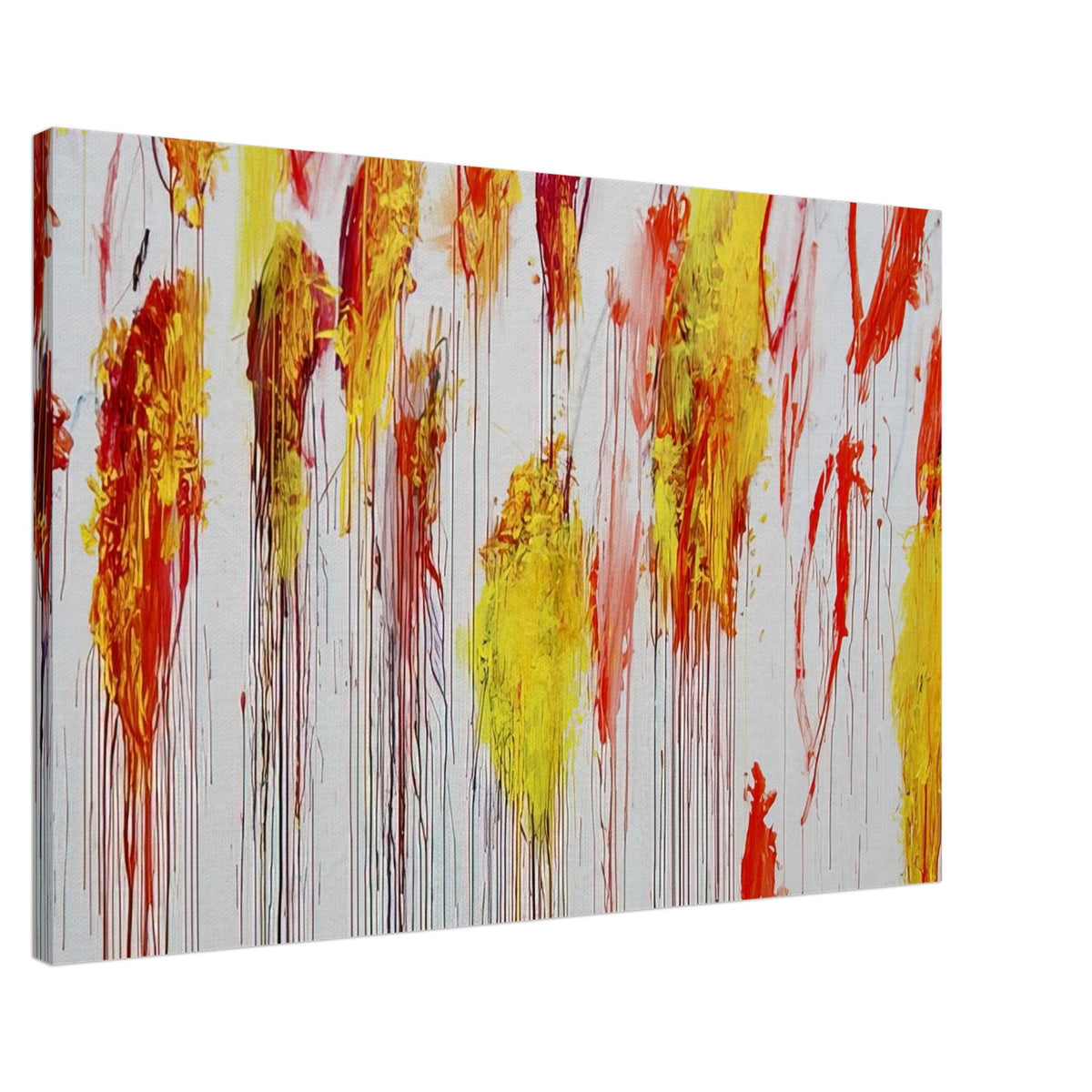 Lepanto, Part XII by Cy Twombly canvas print, 70 × 100 cm / 28 × 40 in: This striking composition features a pale turquoise background layered with vivid yellow, golden ochre….