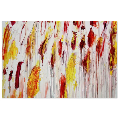 Lepanto, Part IV by Cy Twombly poster, A3 (29.7 × 42 cm): This expressive composition features vivid yellow, golden ochre, red, and deep burgundy marks against….