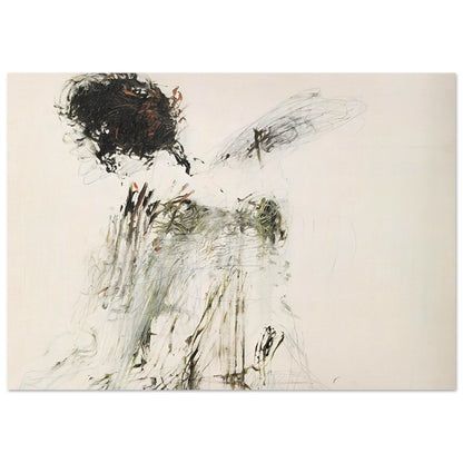 Ides of March by Cy Twombly poster, A0 (84.1 × 118.9 cm): This expressive composition features a pale, warm background contrasted with bold black brushstrokes….