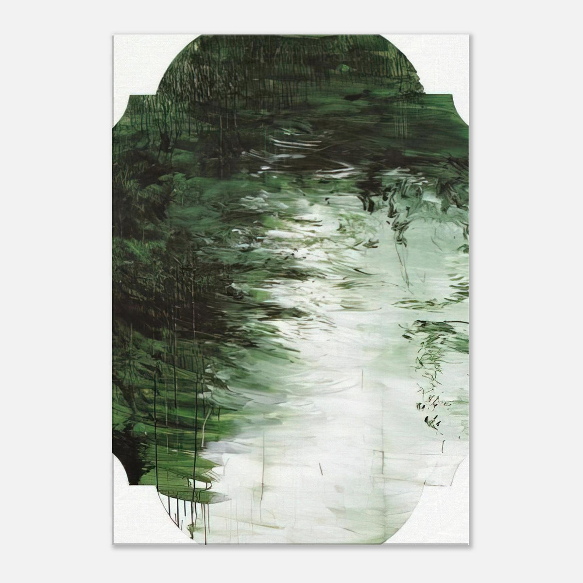 Untitled (A Painting in Nine Parts), Part V by Cy Twombly, canvas print, layered forest green, olive
