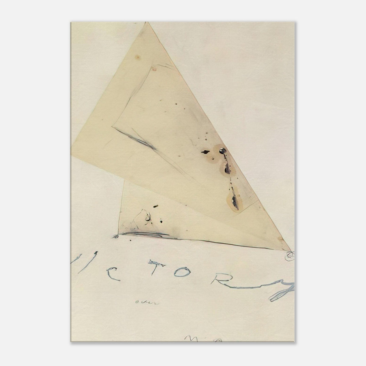 Victory by Cy Twombly, canvas print, overlapping triangular forms, delicate graphite lines