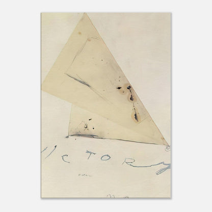 Victory by Cy Twombly, canvas print, overlapping triangular forms, delicate graphite lines