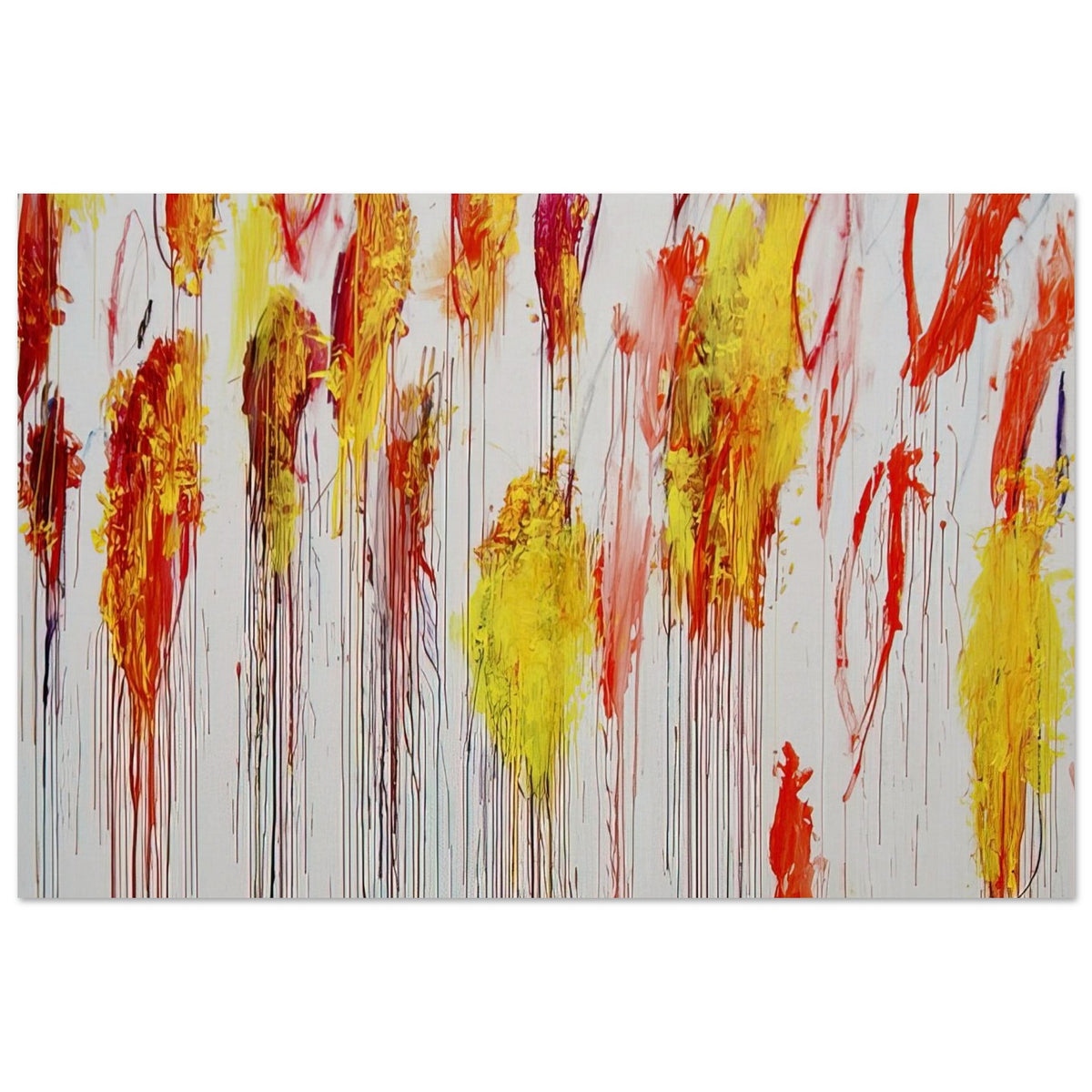 Lepanto, Part XII by Cy Twombly poster, A3 (29.7 × 42 cm): This expressive composition features a pale turquoise background covered with vivid yellow, golden ochre….