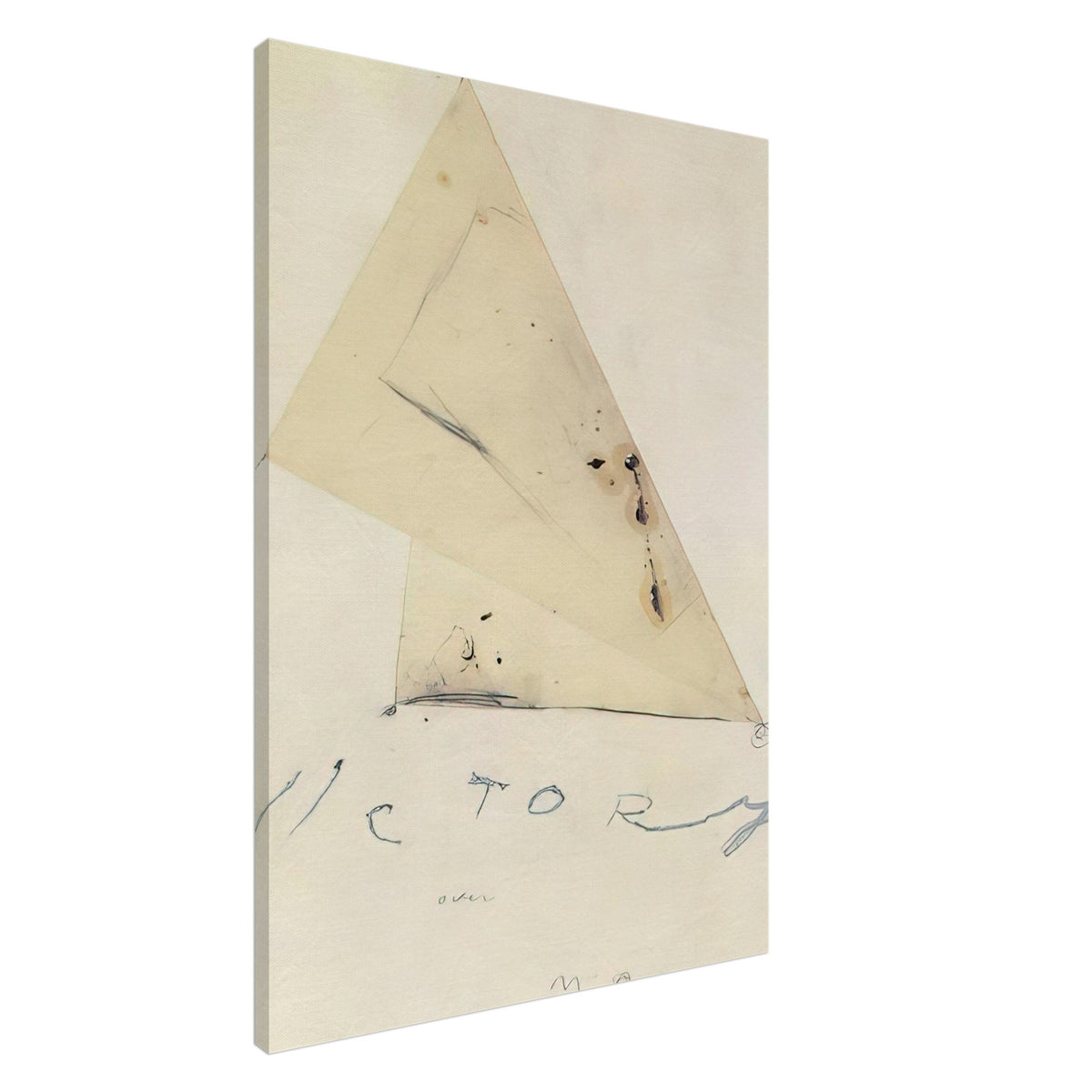 Victory by Cy Twombly, canvas print, overlapping triangular forms, delicate graphite lines, 45x60 cm (18x24 in)