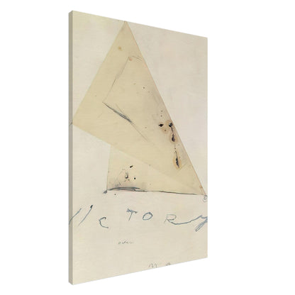 Victory by Cy Twombly, canvas print, overlapping triangular forms, delicate graphite lines, 45x60 cm (18x24 in)