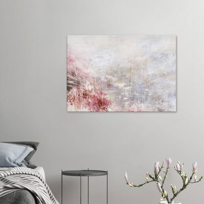 Hero and Leander (To Christopher Marlowe) [Rome] by Cy Twombly canvas print: This expressive composition features a pale background with flowing white and gray brushstrokes….