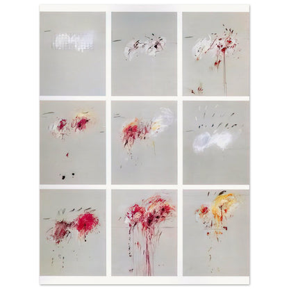 Nine Discourses on Commodus by Cy Twombly, poster, complete nine-part cycle in a single composition, bringing together, 40x50 cm (16x20 in)