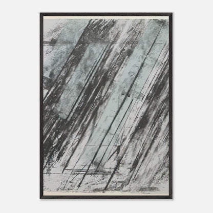 Untitled (Bastian 38) by Cy Twombly, framed art print, powerful diagonal strokes, layered black and gray marks