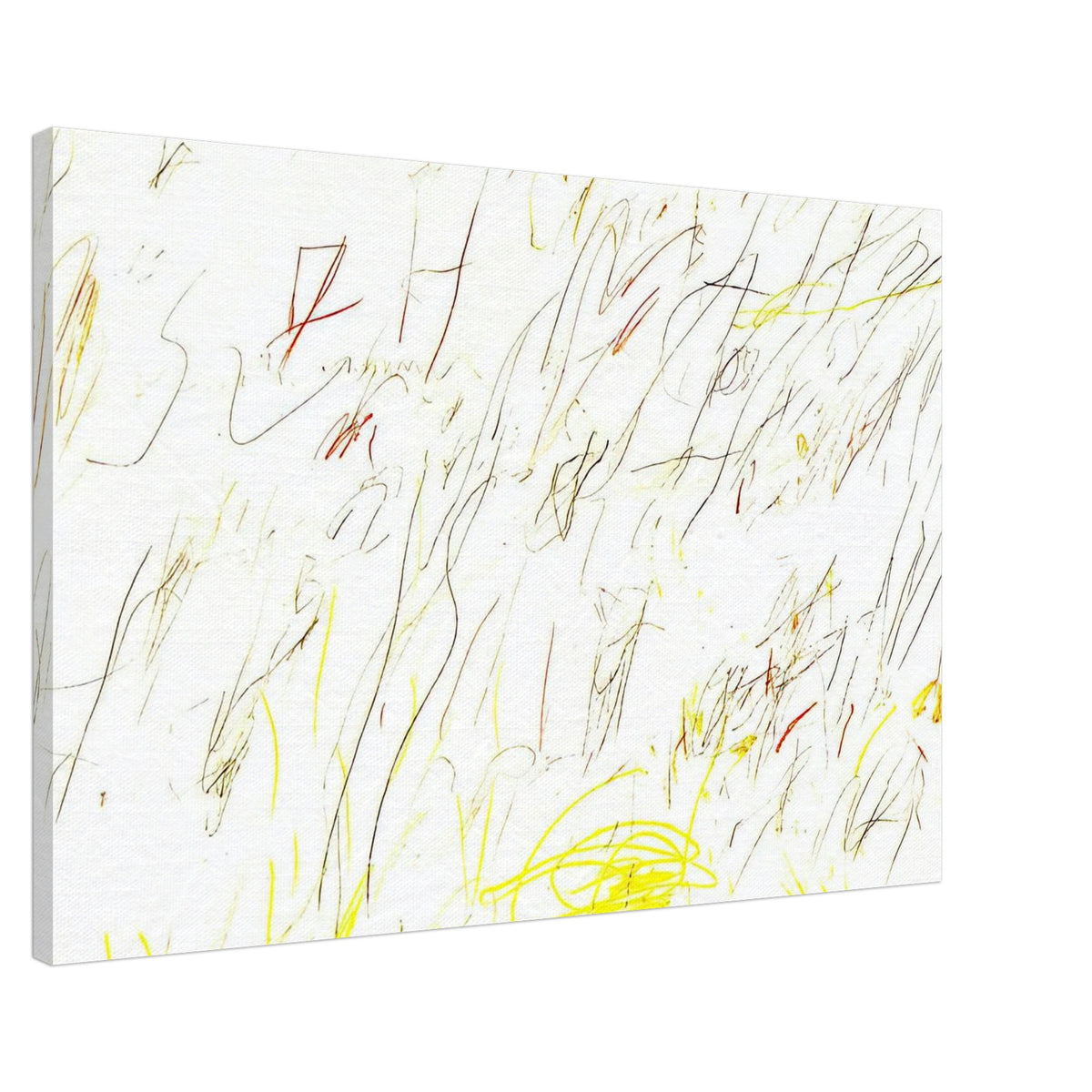 Blue Room by Cy Twombly canvas print, 50 × 75 cm / 20 × 30 in: a warm, pale background covered with delicate lines, spontaneous scribbles….