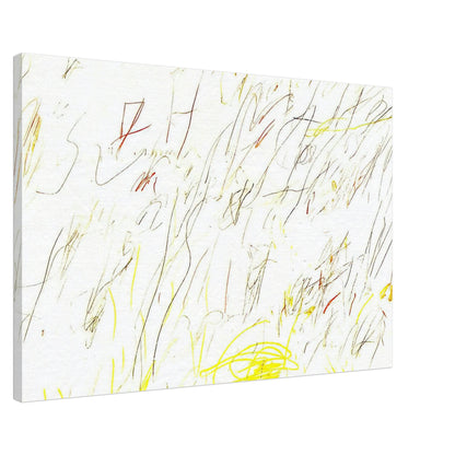 Blue Room by Cy Twombly canvas print, 50 × 75 cm / 20 × 30 in: a warm, pale background covered with delicate lines, spontaneous scribbles….